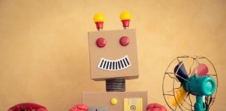 Funny toy robot. Innovation technology and creative concept
