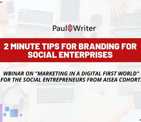 2 minute tips for branding for social enterprises